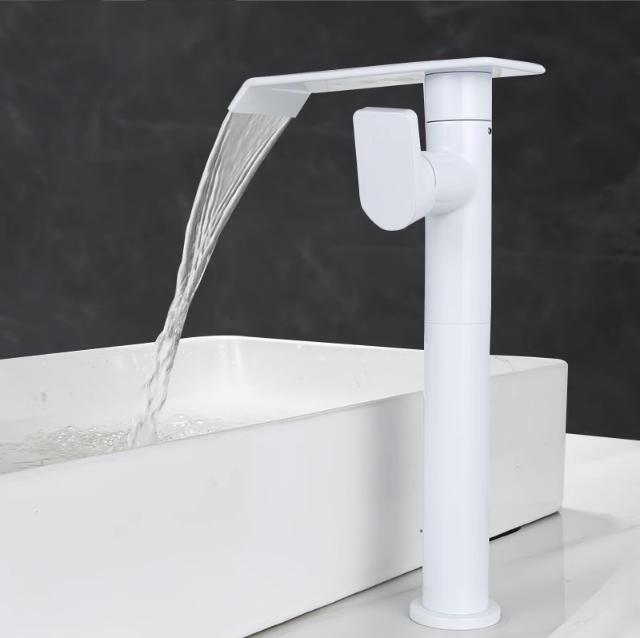 Brushed Gold 360 Rotating Bathroom Faucet Brass Basin Faucet Black Waterfall Tap Wash basin Faucet Hot & Cold Lavotory Faucet
