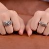 Buyee   Copper Lover Couples Ring Sets Elegant X Gray Open Ring Finger For Woman Man Fashion Fine Jewelry Circle