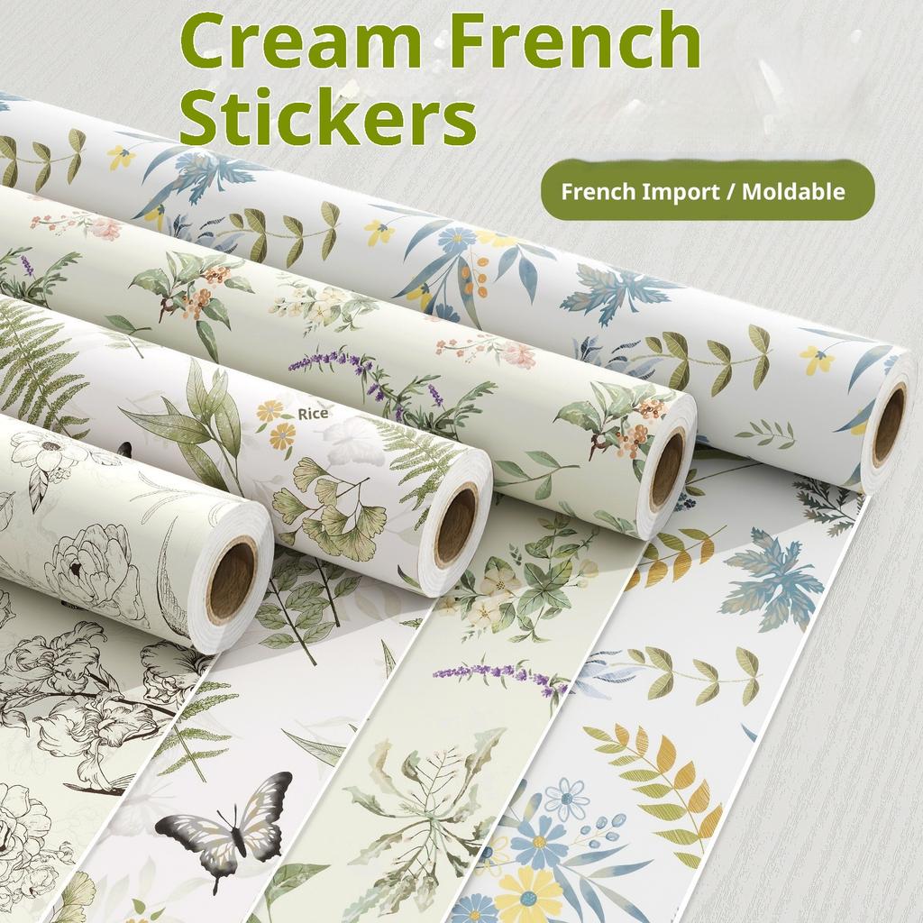 French Retro Sticker Furniture Refurbished Wardrobe Door Desktop Cabinet Cabinet Film Thickened Color Change Self-adhesive Wall Wallpaper