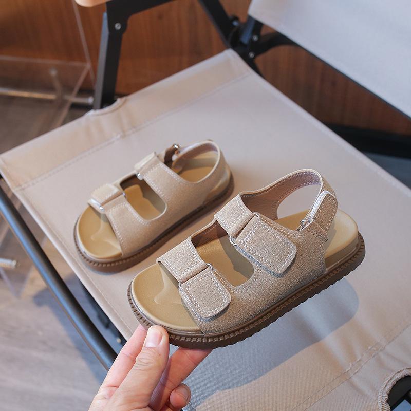 Kids' Matte Leather Birkenstock Sandals - Summer Beach & Sports Non-Slip Soft-Sole Shoes for Boys & Girls