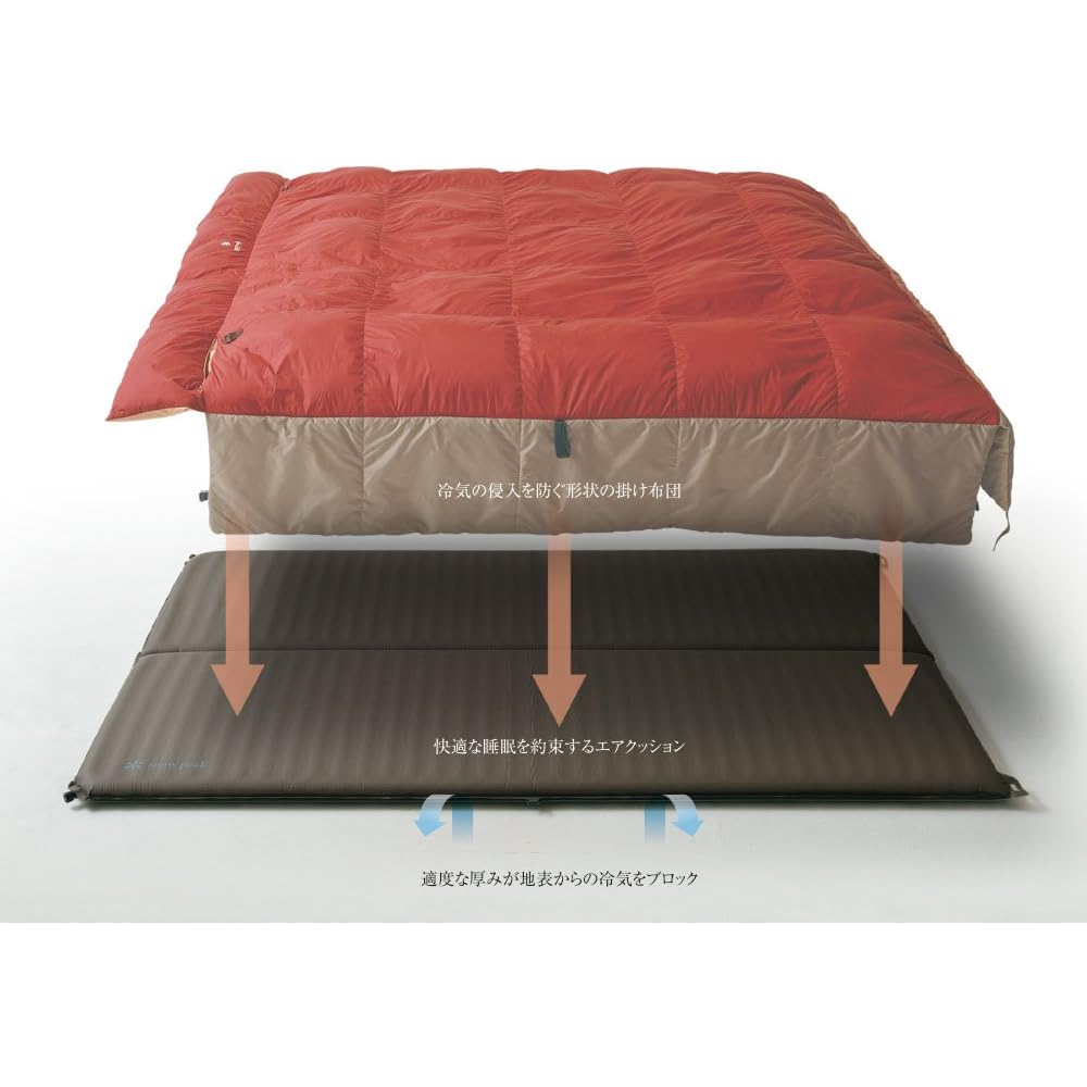 Snow Peak Grand Ofton Single Sleeping Bag 1000g Down Washable -15°C with Camping Mat Outdoor