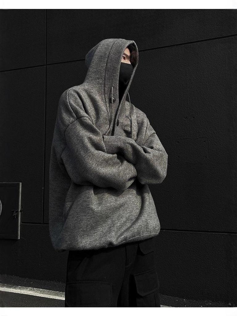 Men's Casual High-End Hooded Knit Sweater Coat - Autumn/Winter Collection