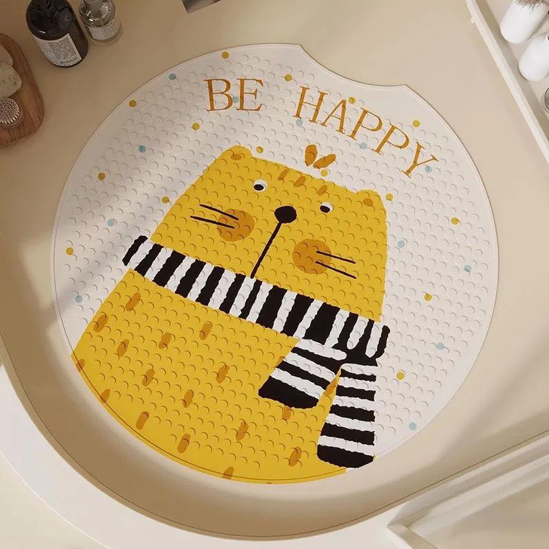 Tappetino da Bagno Antiscivolo a Cartoni Animati per Bambini - Tappetino per Piedi Antiscivolo con Ventose