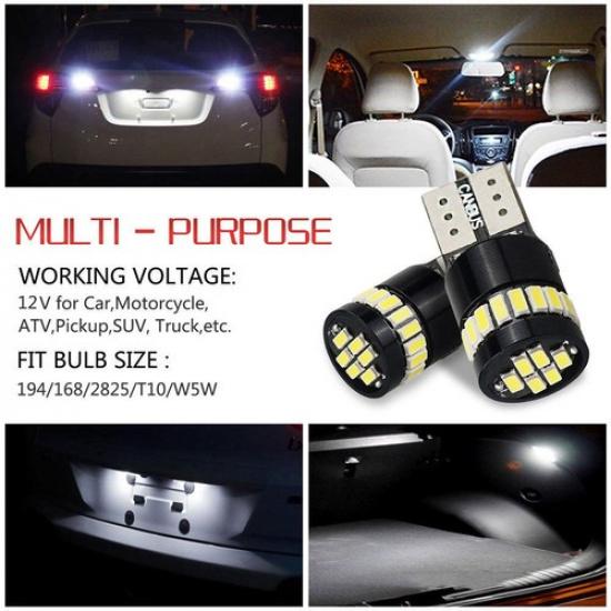 2Pcs  T10 168 2825 194 LED License Plate Light Bulb 6000K Bright White EOA