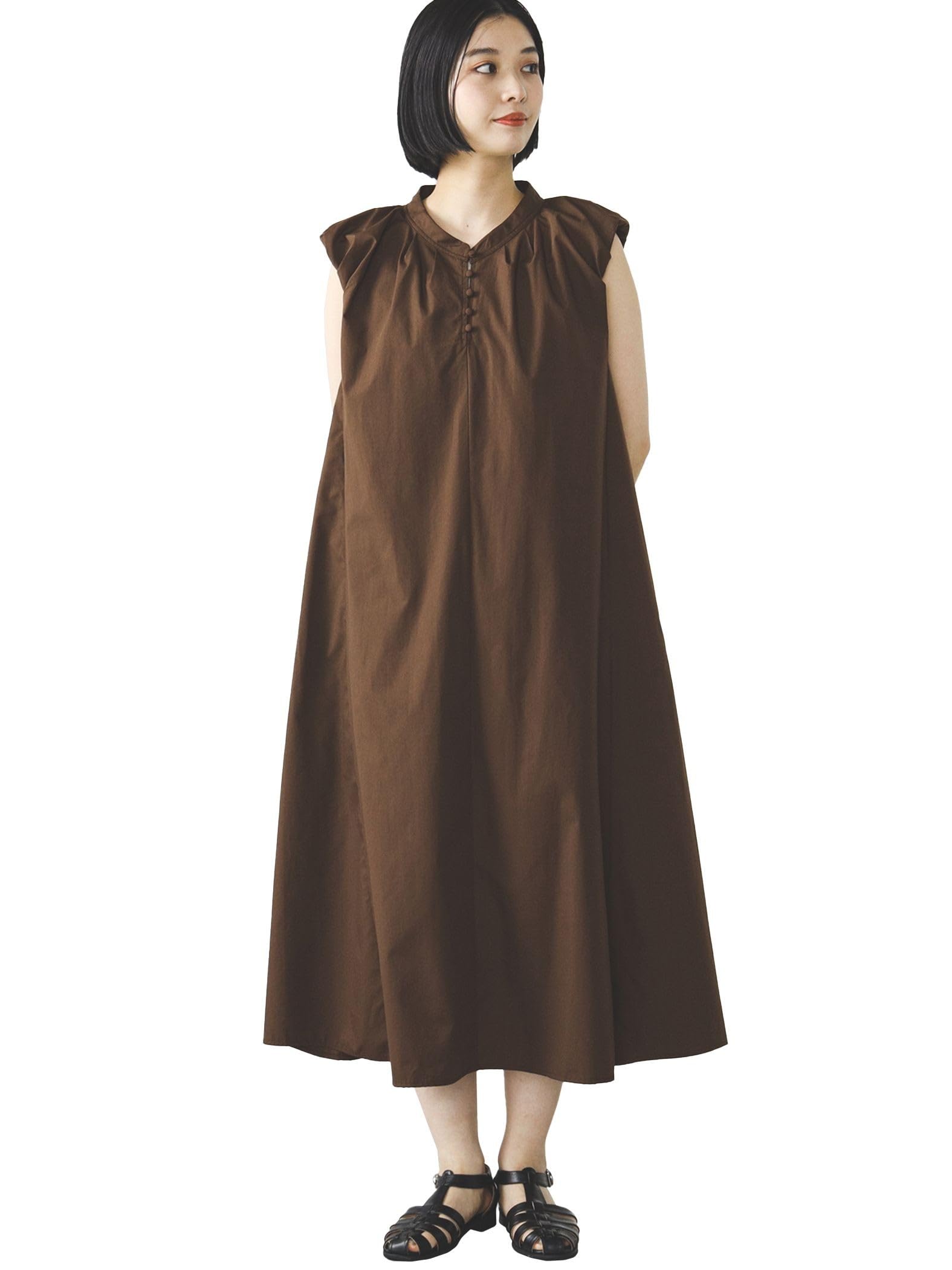 

Платье-футляр с объемными плечами BROWN FREE [Beams Heart] женское