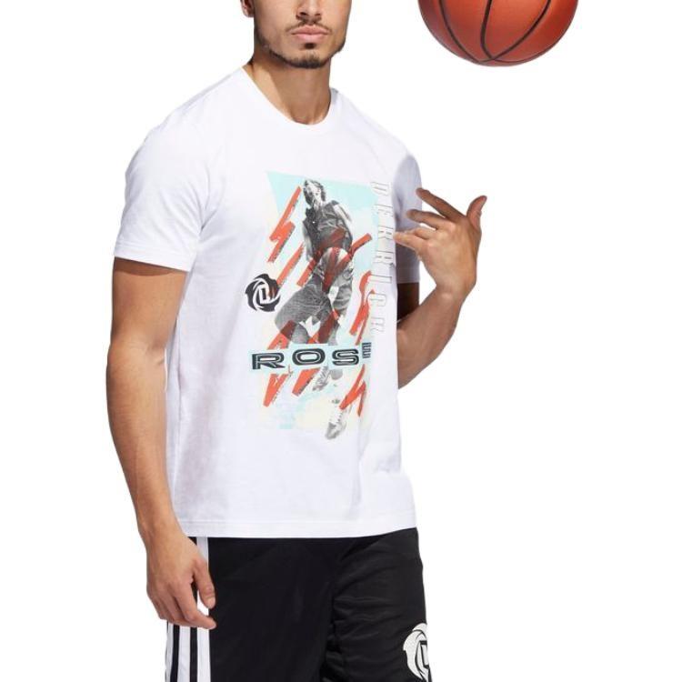 Adidas T Shirts Men's White Crew Neck Moderate Straight Fit HN0816
