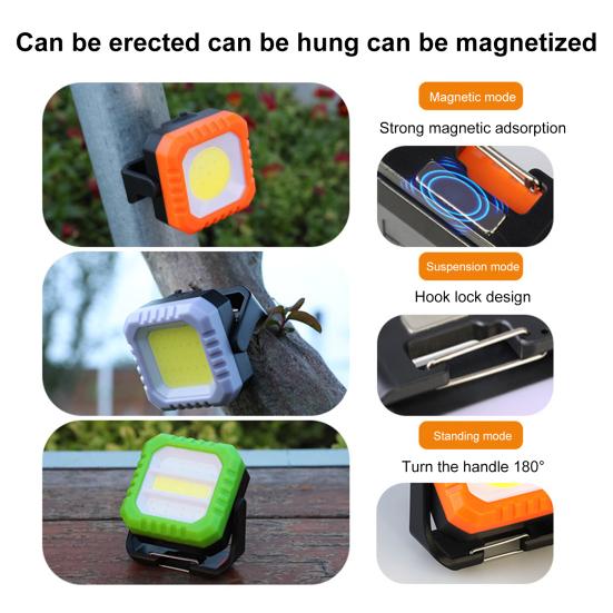 LED Work Light Magnetic Rechargeable Type-C Charging 5 Modes 180 Degrees Rotatable Flood