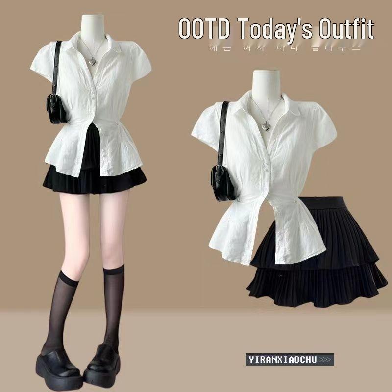 2026 Women s High-End Fashion Summer Suit: Elegant Top & Versatile High-Waisted Skirt M