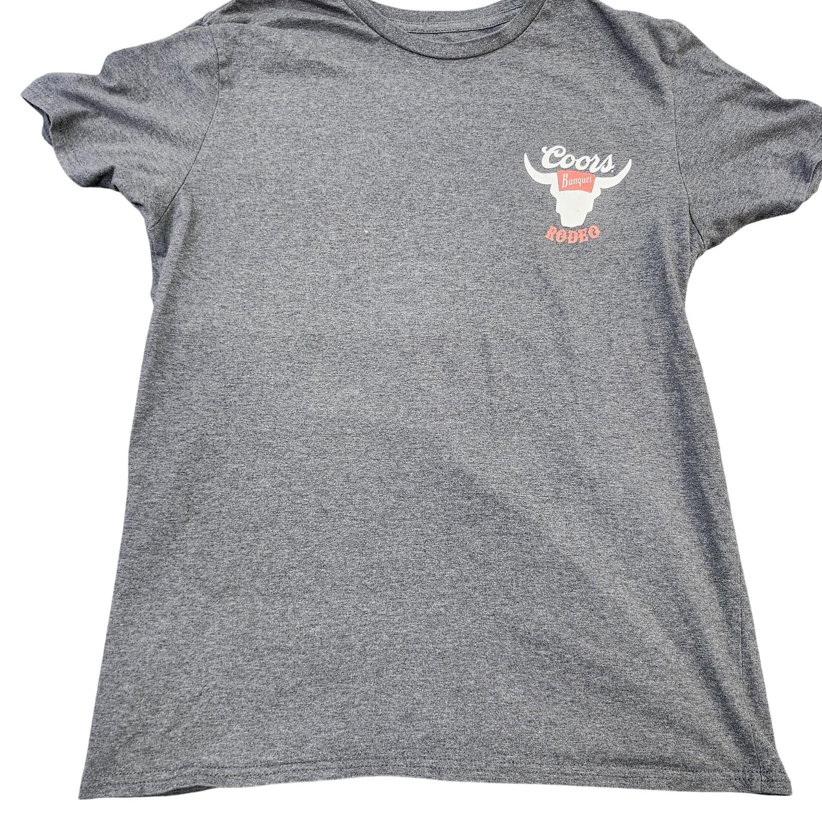 Coors Shirt Mens Medium Gray Banquet Rodeo Bull Skull Graphic Tee Beer Western Unisex T-Shirt XXL