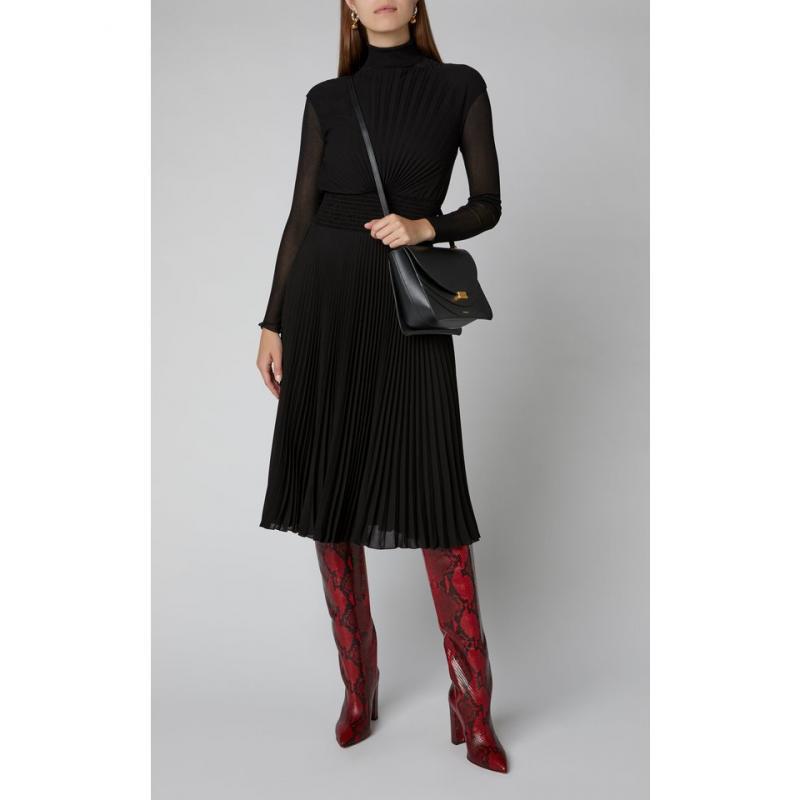 Fashion Brand Design European American Crocodile Sleeve Knee High Women's Boots Large 43 Thick Heel High Boots Show Knight Women's Shoes