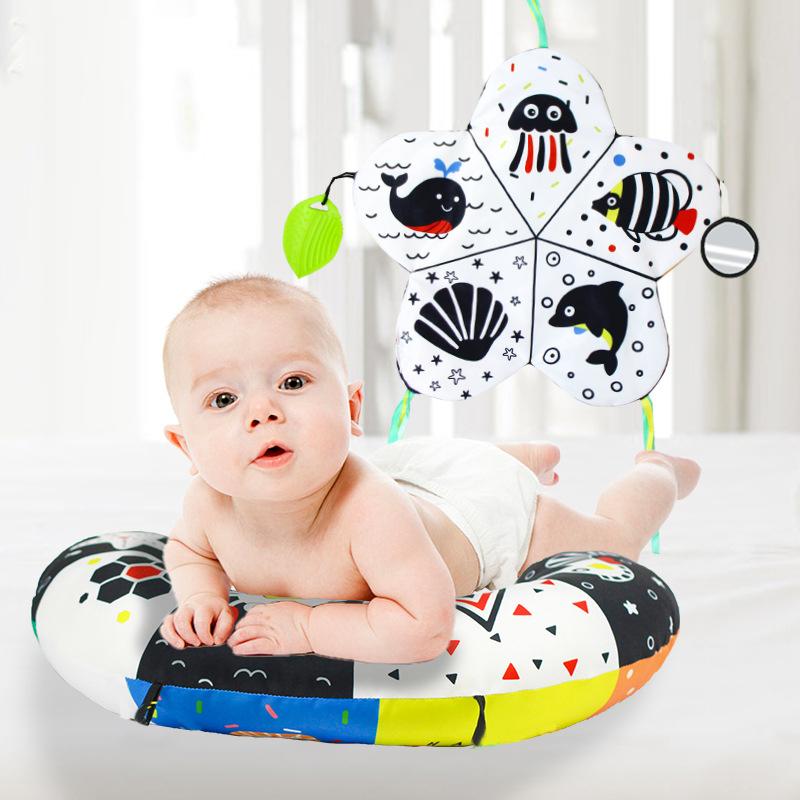 Giocattoli per il tempo sulla pancia del bambino Giocattoli per bambini ad alto contrasto bianco e nero Giocattoli Montessori per neonati 0-6 6-12 12-18 mesi