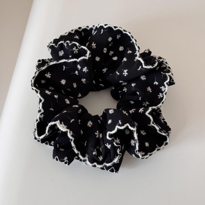 

Аксессуар для волос в ретро-стиле Vogue для пышной прически-пучка с цветочным кружевным краем, с оборками, стильный и прочный для длительного использования. чёрный