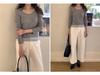 Vison Women's High Waist White Wide-Leg Pants - Spring 2026 Korean Style