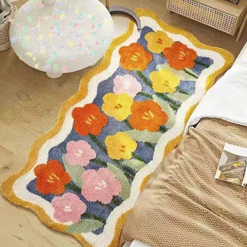 Bedside Carpet Long Floor Mat Bay Window Bedroom Living Room Carpet Thick and Dirt Resistant Floor Mat