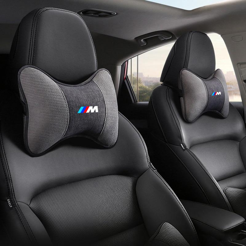 2Pcs Car Seat Neck Pillow Memory Cotton Headrest For BMW 50th Anniversary M M2 M3 M5 E46 E90 G20 F30 F10 X1 X2 X3 X5 Accessories nlvc53