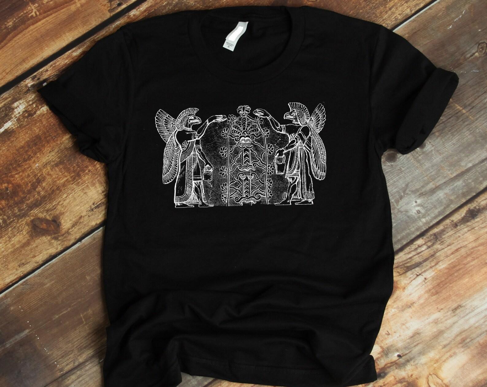 Ancient Sumerian Gods T shirt, Annunaki Tree Of Life Tee Shirt, Mesopotamia Ancient Alien Gods Babylon Annunaki T shirt, Hidden History Tee S