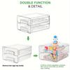 1pc Large Capacity Egg Holder for Refrigerator - Clear Double Layer Drawer Type  Box with Removable Egg Tray and Drain Tray