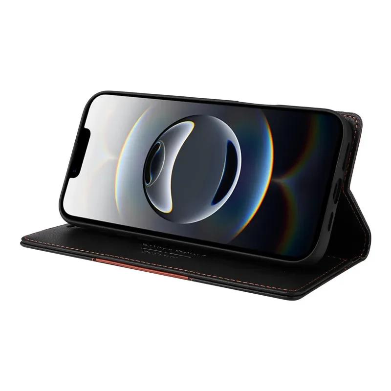 Portafoglio Magnetico Antifurto Custodia in Pelle per Xiaomi 14T 13T 12T 11T Pro Mi 11 Lite 5G NE Tasca Porta Carte Copertura a Libro