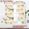 2D FLAT PRINTING 2pcs Curtains (Without Rod) Funny Shark Illustration Holiday April Fools is Day Printed Curtains Versatile