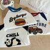Boys Long Sleeve Cotton T Shirt with Cartoon Embroidery for Spring Autumn Comfortable Top
