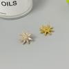 Trendy Fashion Temperament Sunflower Zircon Stud Earrings Simple Earrings