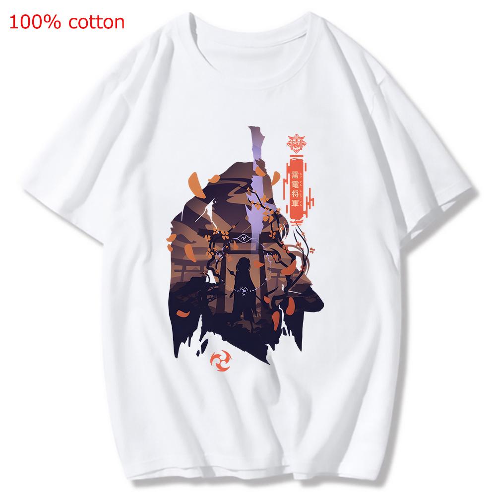 Genshin Impact Printing Tshirts Xiao Venti Print Tee Shirts Hu Tao Zhong Li Graphic T-shirt Kaedehara Kazuha Raiden Shogun Tees