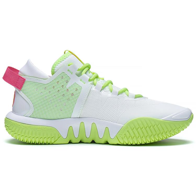 Li Ning Badfive 2 Low Basketball Shoes Men's Low Top Standard White/Neon Yellow Green ABFS003-17