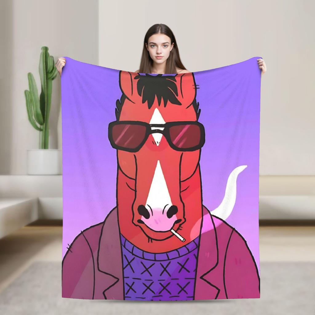 BoJack Horseman Warm Soft Blanket  Travel Office Plush Throw Blanket Comfortable Outdoor Flannel Bedspread Sofa Bed Cover