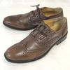GEORGE GORDEN Leather Full Brogue Wingtip Shoes Size 25.5cm Brown Closed Lacing Dress Shoes(USED)