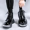 Neue Herren Leder Freizeitschuhe Britischer Stil Motorradstiefel Herren Schnürschuhe Herren Low Top Schuh Rutschfest Winter Basic Stiefel