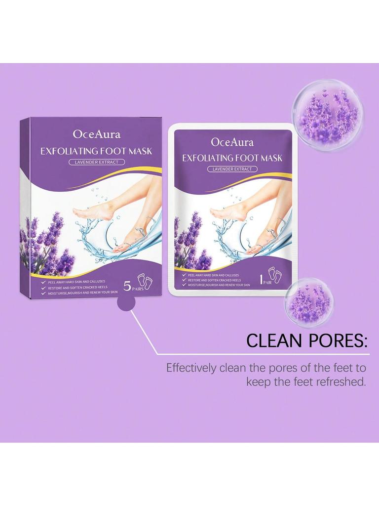 5Pcs Set EXFOLIATING FOOT MASK. PEEL AWAY HARD SKIN AND CALLUSES RESTORE AND SOFTEN CRACKED HEELS MO