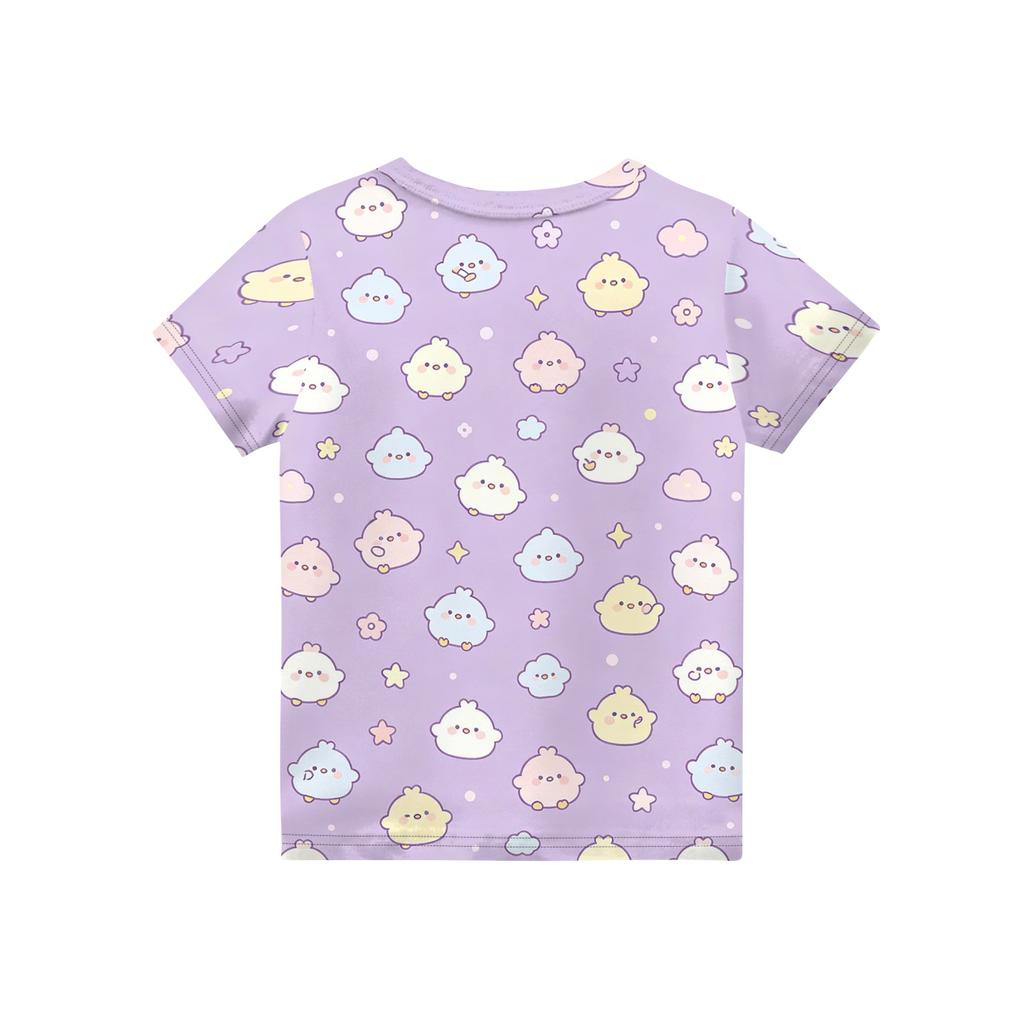 Kids Animal Print Crew Neck Short Sleeve Casual Loose Fit T Shirt Top Comfortable Soft Fabric Suitable for Everyday Wear