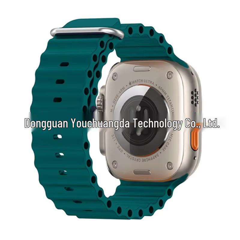 Double Buckle Solid Silicone Strap for Apple Watch Series 1, 8, 9