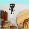 Black Halloween Features Cartoon Switch Sticker Pvc Wall Decor For Living Room