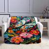 1 Stück Schmetterlingsdruck Decke, Flanelldecke, Weiche Warme Überwurfdecke Nickerchen Decke für Couch Sofa Büro Bett Camping Reise