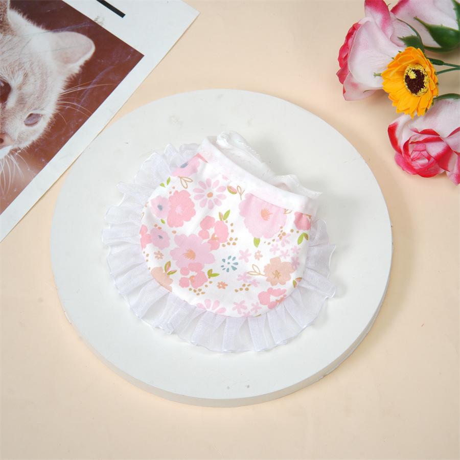 

Pet cat scarf, ragdoll scarf, dog saliva scarf, double-sided dog floral scarf