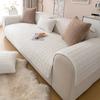 Kanin Plysj Sofatrekk Tykkere Sklisikkert Sofatrekk Ensfarvet Rutete for Stue Slipcover Varm Universal Sofapute