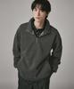 Beodeonteu Garment-Dyed Half Zip Fleece Sweatshirt [Charcoal]