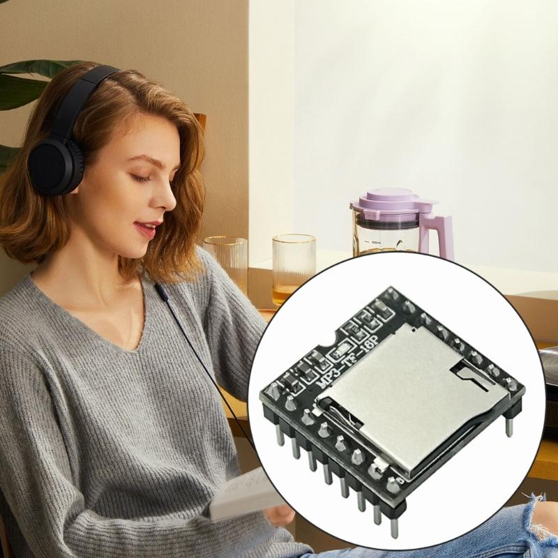 Compactly MP3 and WAV Player Module Board with Micros Card Slot for Quality Audios Playbacks and Flexible Storage