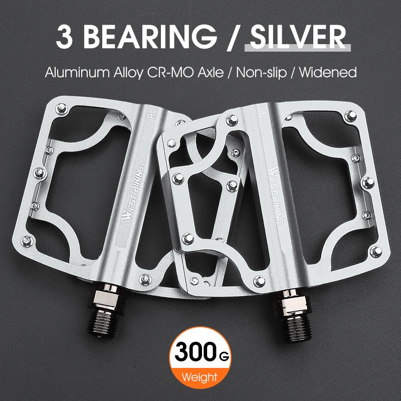 WEST BIKING Bicycle Ultralight Pedal 3 Bearing Pedals Aluminum Alloy CRMO Cycling Footboard for BMX MTB Bike Pedals Accessories