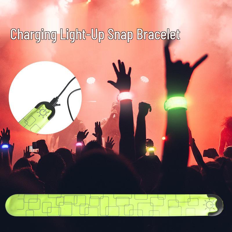 LED Rechargeable Luminous Bracelet Snap Band for Night Running