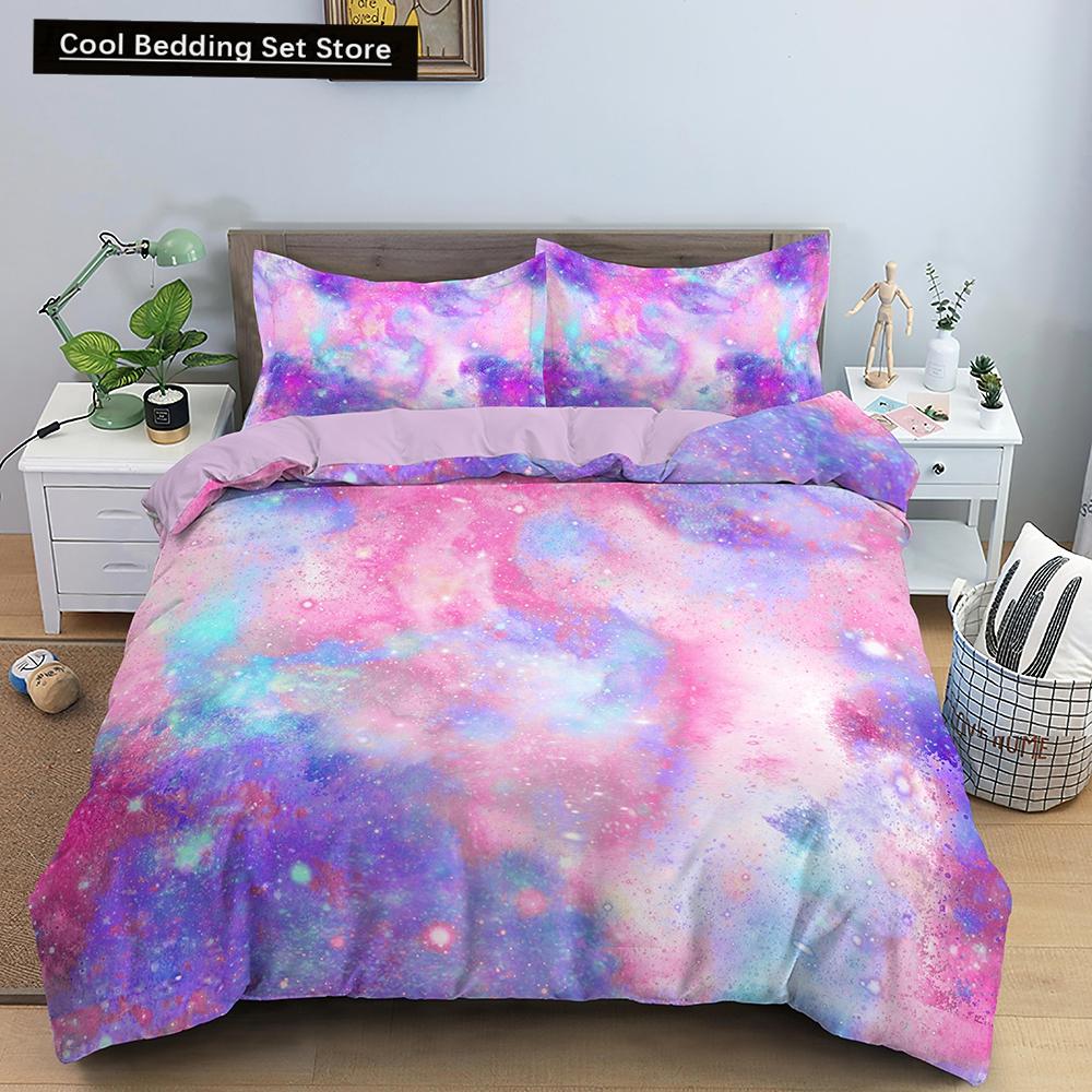3D Galaxy Duvet Cover King Double Twin Queen Full 2/3pcs Bedding Set Universe Outer Space Themed Starry Polyester Quilt Cover