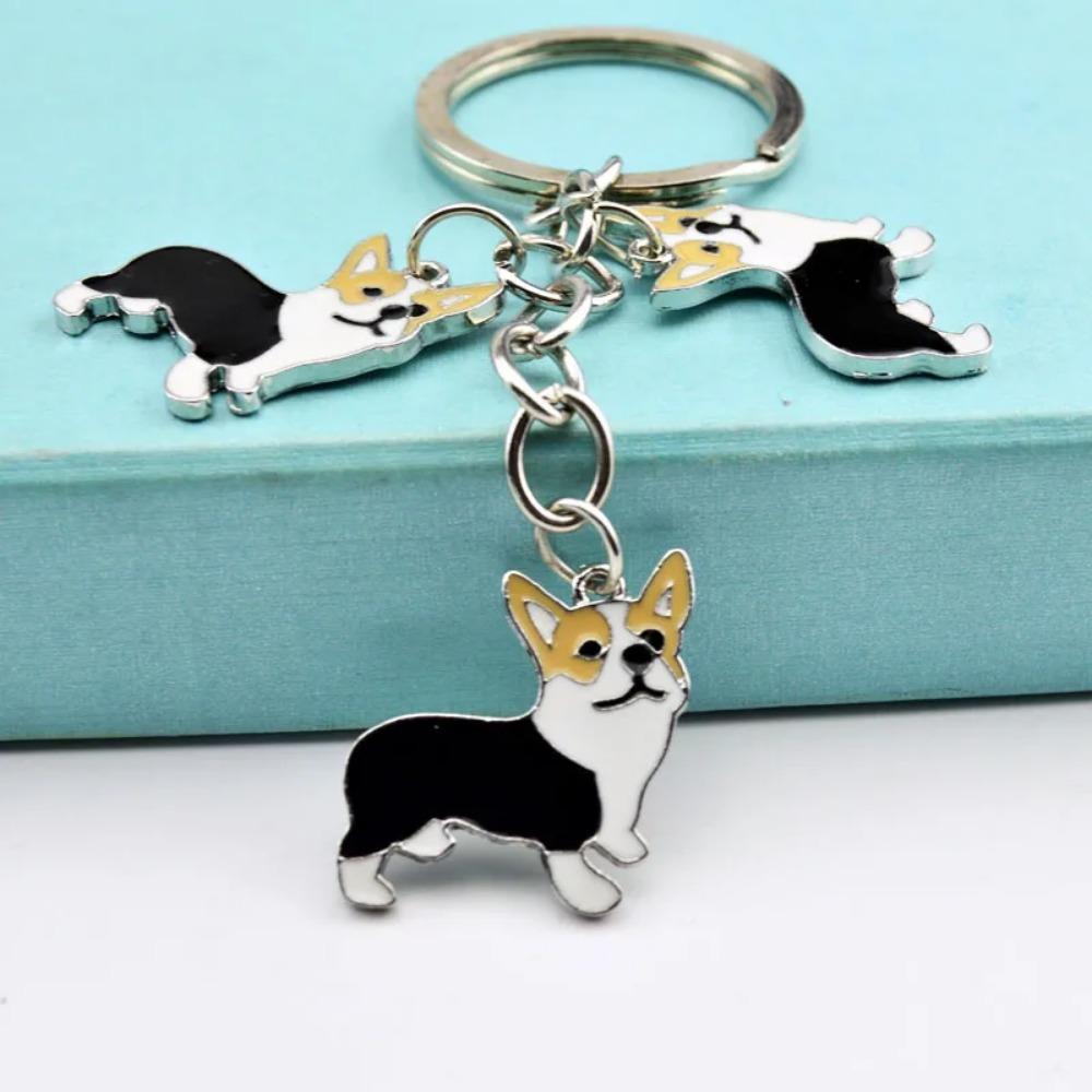 NOVO Chaveiro de Cachorro Welsh Corgi Fofo para Mulheres Bolsa Pingente Chaveiro Chaveiro Porta-chaves Masculino Porta-chaves de Carro Charme Jóias EU AMO PRESENTES DE CÃES