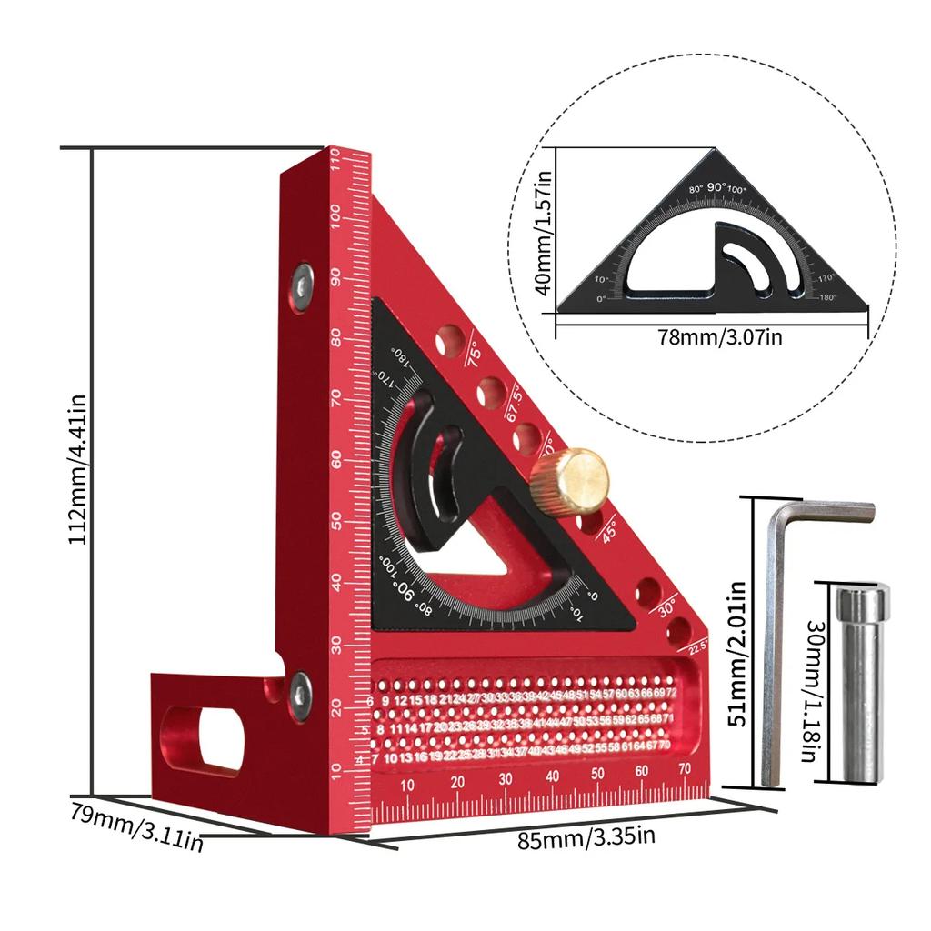 2-in-1 Upgraded Carpentry Set Square - with  Small Triangle Ruler - 3D Multi-Angle Carpentry Square Protractor With Angle Tool
