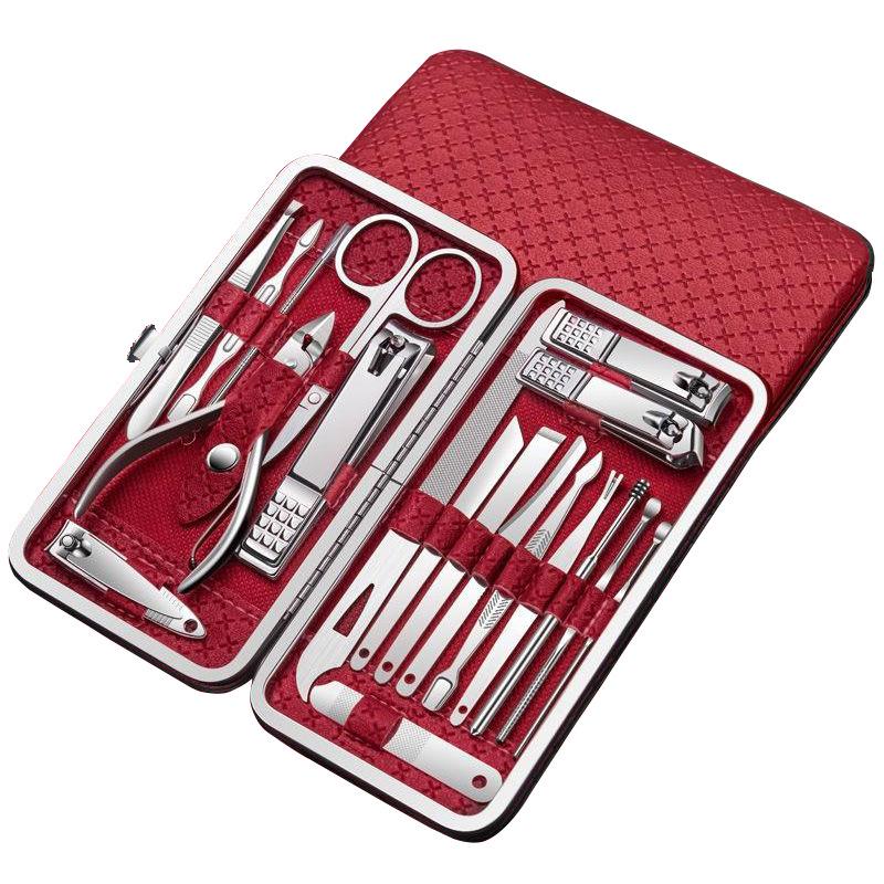 19-Piece Nail Care Set: Cuticle Nippers, Nail Clippers, Art Tools