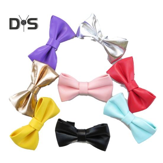 Cat Collar Adjustable Faux Leather Bowtie Pet Collar for Kitten Cats And Puppy Graduation Wedding Birthday Pet Party Collar with Copper Bell