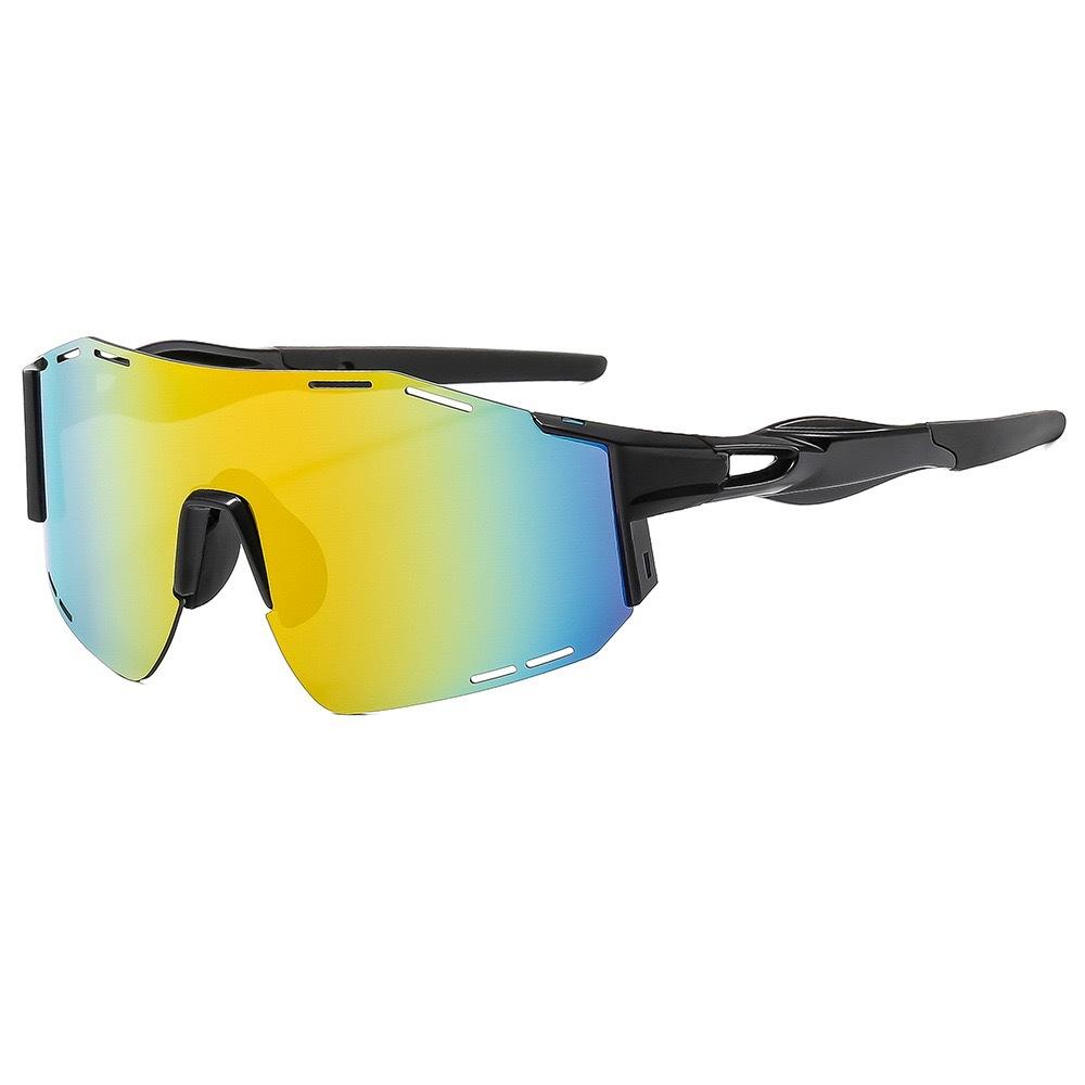 Cross Border New Outdoor Sports Sunglasses Men Women Fashionable Windproof Riding One-piece Colorful Eye Protection Glasses