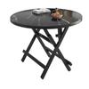 Modern Foldable Dining Table Stylish Marble-Patterned Top, Sturdy X-Leg Design Space - Saving & Easy to Store, Ideal for Home