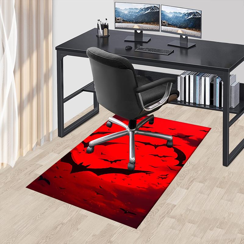 

Bats,Red Sky Office Carpet Chair Mats, Home Decor Dormitory Floor Protector With Anti-Skid Backing, Large Area Coverage, Christmas Decoratio 60cm by 90cm