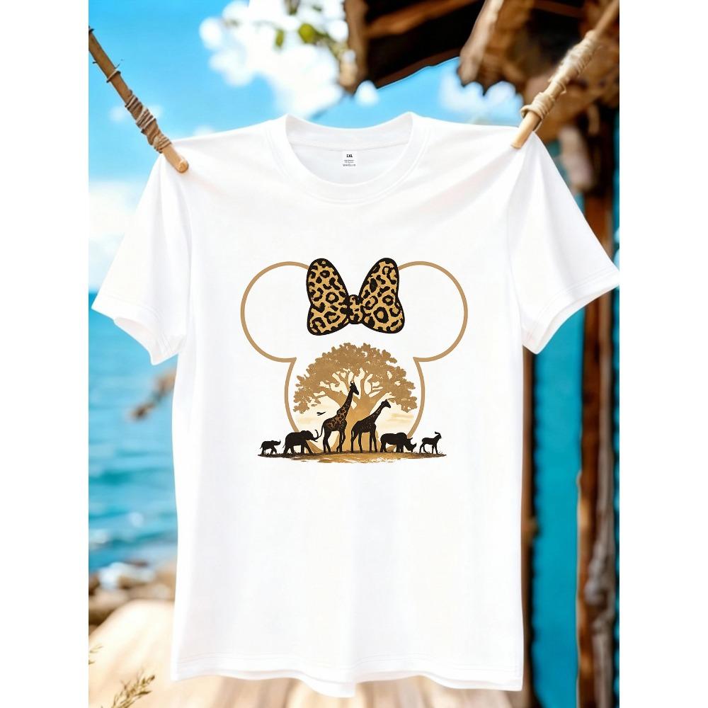 Zoo printed plus size women s round neck summer casual short sleeved street fashion versatile plus size T-shirt M